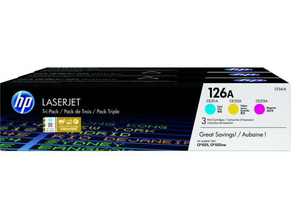 Image for HP 126A 3-pack Cyan/Magenta/Yellow Original LaserJet Toner Cartridges from HP2BFED