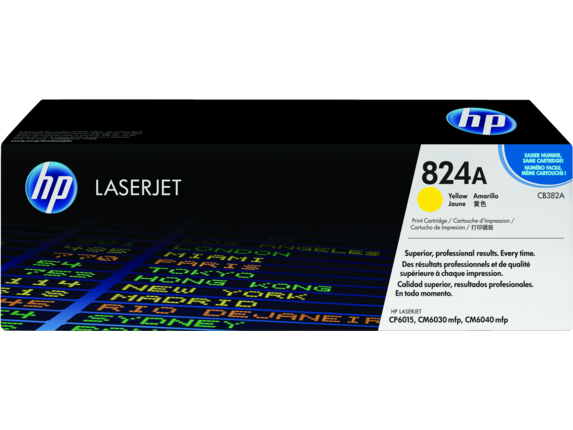 HP Laser Toner Cartridges and Kits, HP 824A Yellow Original LaserJet Toner Cartridge, CB382A