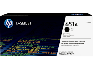 HP 651A Black Original LaserJet Toner Cartridge, CE340A