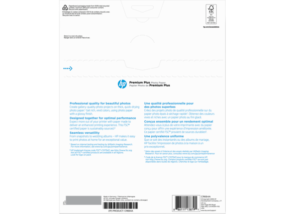 HP Premium Plus Photo Gloss Paper - 13x19 - 25 Sheets Q5486A