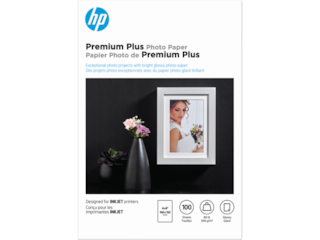 HP Premium Plus Photo Paper, Glossy, 80 lb, 4 x 6 in. (101 x 152 mm), 100 sheets CR668A