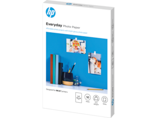 HP Everyday Photo Paper, Glossy, 52 lb, 4 x 6 in. (101 x 152 mm), 50 sheets CR758A
