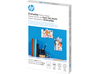 HP Everyday Photo Paper, Glossy, 52 lb, 4 x 6 in. (101 x 152 mm), 100 sheets CR759A