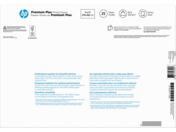 HP Premium Plus Glossy Photo Inkjet Paper - 25 pack