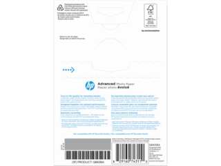HP Advanced Photo Paper, Glossy, 65 lb, 5 x 5 in. (127 x 127 mm), 20 sheets  - HP Store France