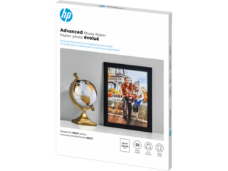 HP Advanced Photo Paper, Glossy, 65 lb, 8.5 x 11 in. (216 x 279 mm), 50 sheets Q7853A