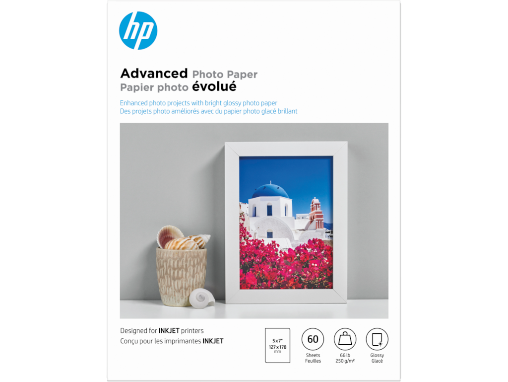 HP Advanced Glossy Photo Paper60 sht/5 x 7 in, Q8690A