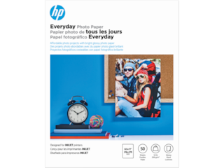 HP Everyday Photo Paper, Glossy, 52 lb, 8.5 x 11 in. (216 x 279 mm), 50 sheets Q8723A