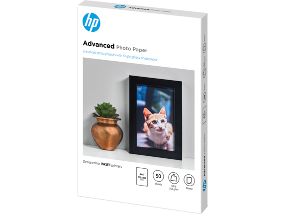 HP Matte Photo Paper, 48 lb, 4 x 6 in. (101 x 152 mm), 25 sheets