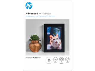 HP Advanced Photo Paper, Glossy, 65 lb, 4 x 6 in. (101 x 152 mm), 50 sheets F4T22A