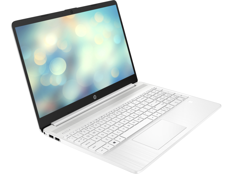 19C1 - HP 17-inch Laptop PC (15, Touch, Snowflake White, HD cam, no ODD, FPR) Freedos, Right facing