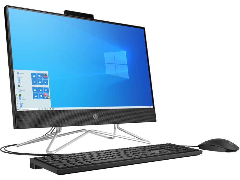 20C1 - HP OPP All in One 22-inch Desktop (22, NT, Jet Black, HD Cam), Win10 Screen, Right Facing wit