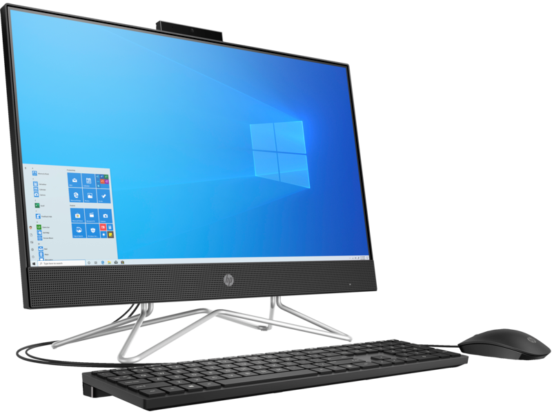 20C1 - HP OPP All in One 24-inch Desktop (24, T, Jet Black, HD Cam), Win10 Screen, Right Facing with
