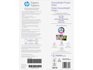 HP HeavyWeight Project Paper, Matte, 40 lb, 8.5 x 11 in. (216 x 279 mm), 250 sheets Z4R14A