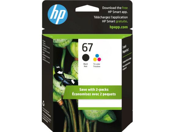 Ink Supplies, HP 67 2-pack Black/Tri-color Original Ink Cartridges