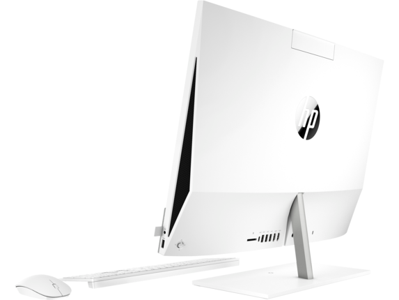 20C1 - HP Pavilion 24 All-in-One PC (24, Snow White, nonODD) Left Rear Facing with wireless KBM