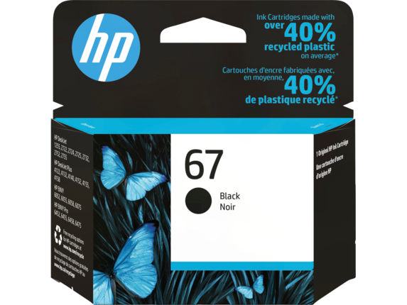 HP 67 Black Original Ink Cartridge, 3YM56AN#140