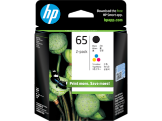 HP 65 2-pack Black/Tri-color Original Ink Cartridges, T0A36AN#140