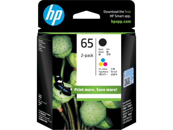 Ink Supplies, HP 65 2-pack Black/Tri-color Original Ink Cartridges, T0A36AN#140