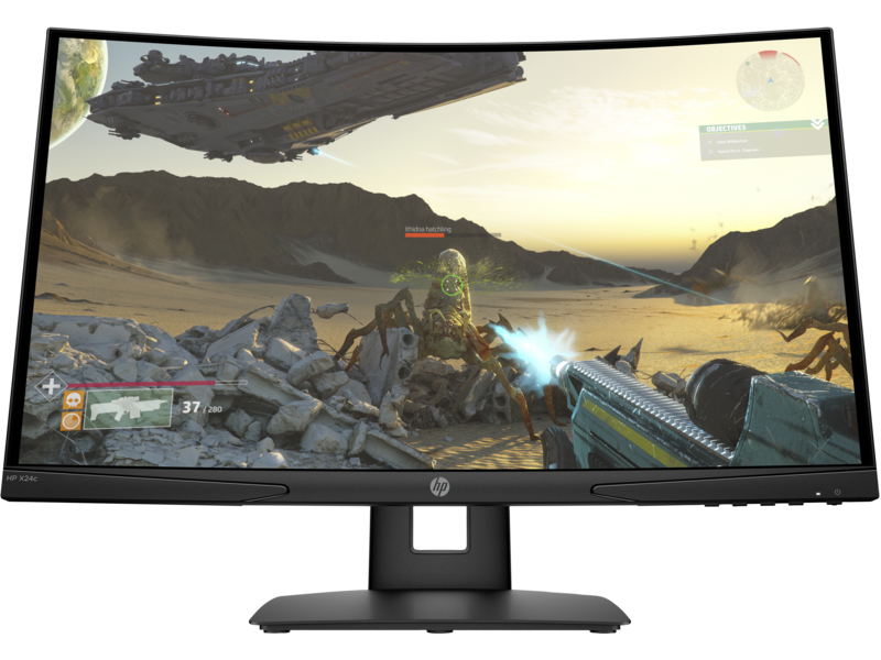 20C1 - HP X24c Gaming Monitor (24, Jet Black) Center Facing