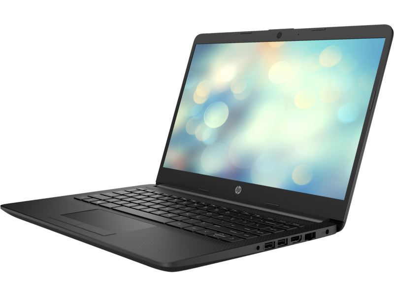 20C1 - HP 14 Laptop PC (14, Jet Black, NT, HD Cam, nonODD, nonFPR) Freedos, Left Facing