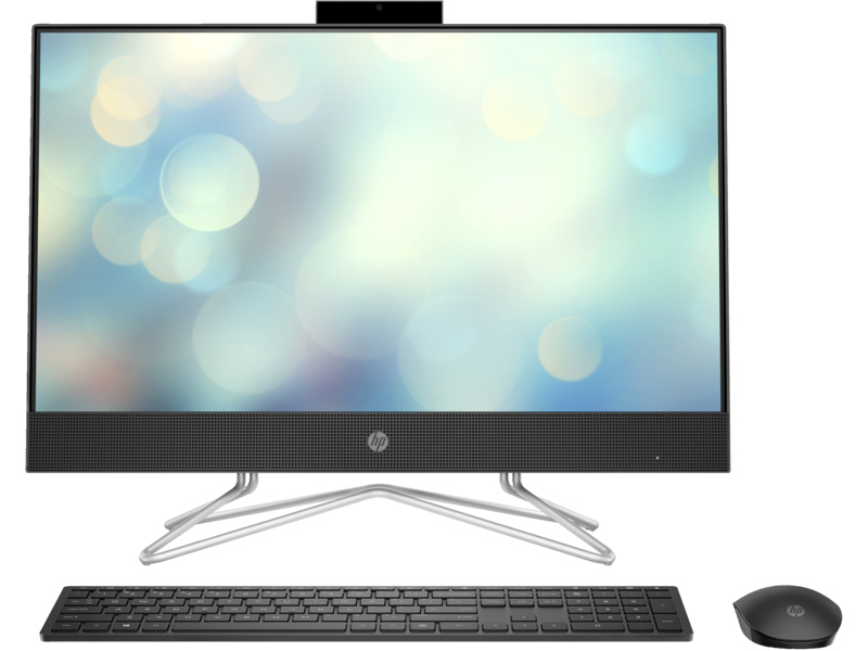 20C1 - HP 24 All-in-One PC (24, Jet Black, NT, HD Cam) FreeDos, Center Facing with wireless keyboard