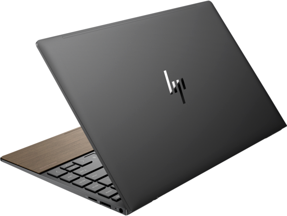 20C1 - HP ENVY 13 Laptop PC (13, Nightfall Black/Modern Walnut, no ODD, FPR) Rear left facing