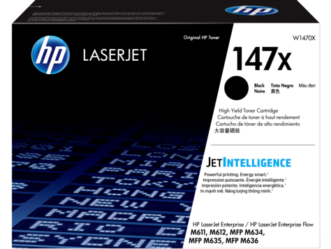 HP 147X W1470X nagy kapacitású fekete eredeti LaserJet M611 M612 M635 M636 tonerkazetta (25200 old.)