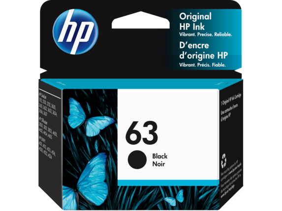 Ink Supplies, HP 63 Black Original Ink Cartridge, F6U62AN#140