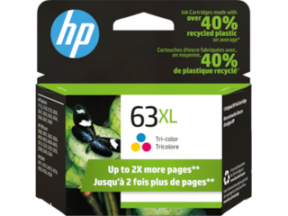 HP 63XL High Yield Tri-color Original Ink Cartridge, F6U63AN#140