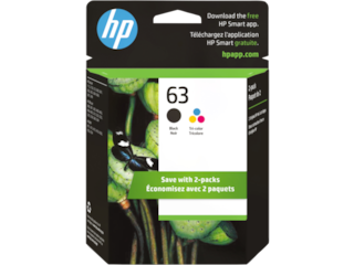 HP 63 2-pack Black/Tri-color Original Ink Cartridges, L0R46AN#140