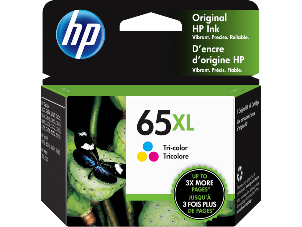 Hp 65xl Tri Color Original Ink Cartridge N9k03an140 7555