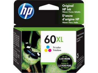 HP 60XL High Yield Tri-color Original Ink Cartridge, CC644WN#140