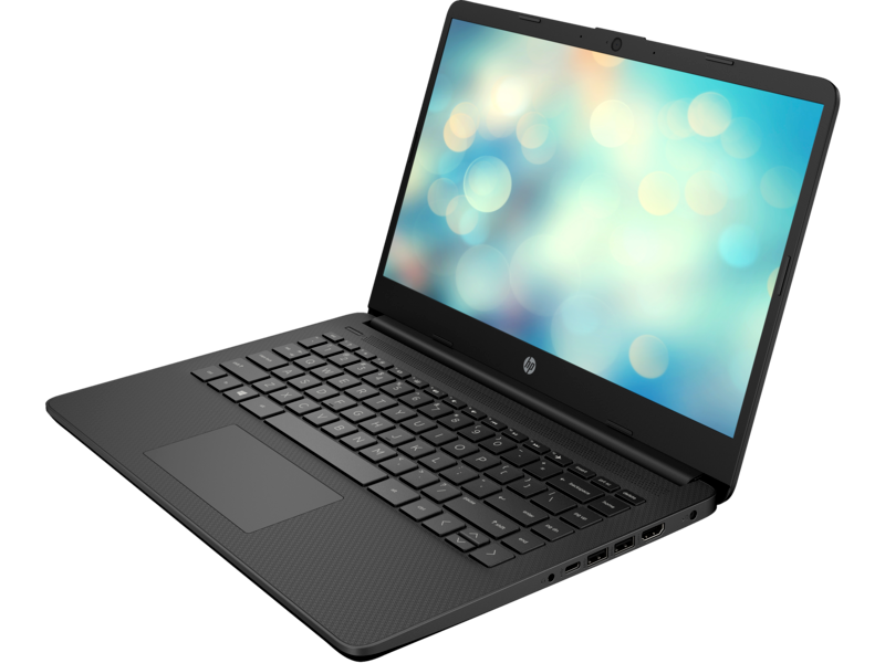 20C1 - HP 14-inch Laptop PC (14, Jet Black, T, HD Cam, nonODD, nonFPR) FreeDos, Left Facing