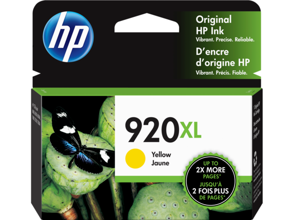 Ink Supplies, HP 920XL High Yield Yellow Original Ink Cartridge, CD974AN#140