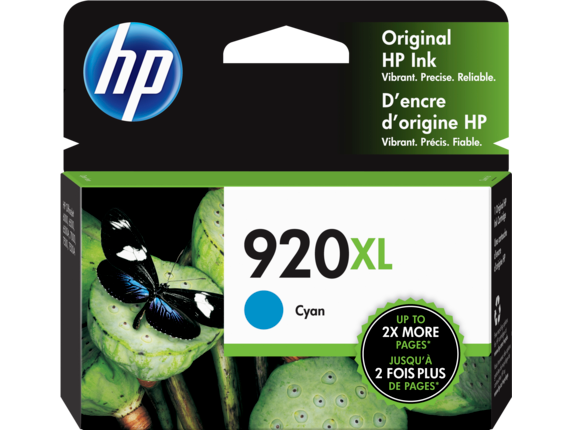 Ink Supplies, HP 920XL High Yield Cyan Original Ink Cartridge, CD972AN#140