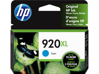 HP 920XL High Yield Cyan Original Ink Cartridge, CD972AN#140