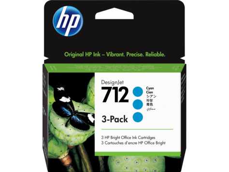 HP 3ED77A 712 3 darabos 29 ml-es ciánkék DesignJet tintapatron T250 T630 T650 Studio 24