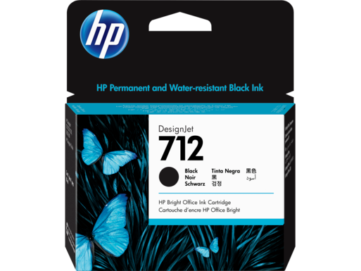 HP 712 80ml Black DesignJet Ink Cartridge, 3ED71A