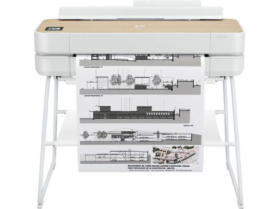 HP DesignJet Large Format Printers, HP DesignJet Studio Wood Large Format Wireless Plotter Printer - 24", with High-Tech Wood Design (5HB12A)