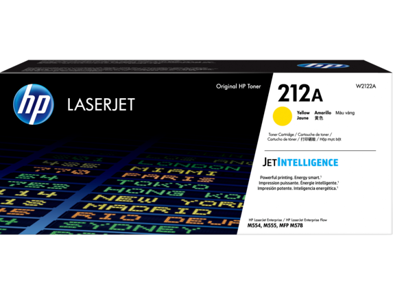 HP Laser Toner Cartridges and Kits, HP 212A Yellow Original LaserJet Toner Cartridge, W2122A