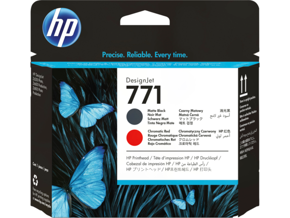 Ink Supplies, HP 771 Matte Black/Chromatic Red DesignJet Printhead, CE017A