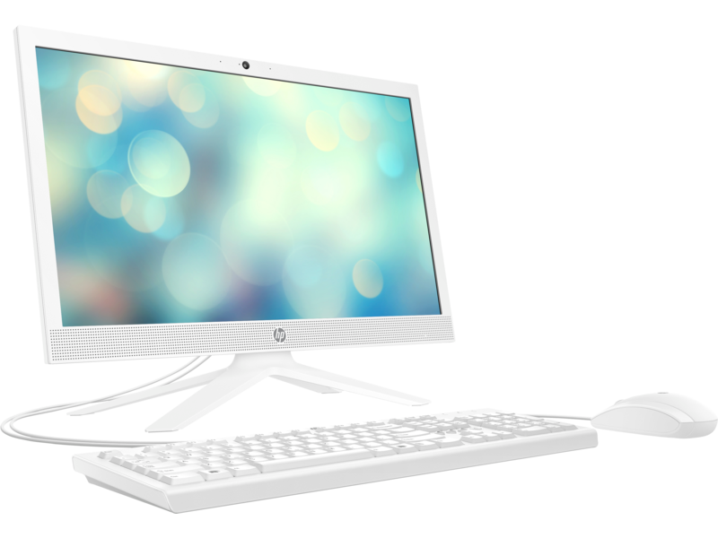 20C2 - HP 21 All-in-One PC (21 inch, Snow White, ODD, FreeDos, KatydidPortia, White) Front Right