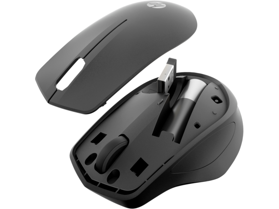 20C2 - HP Wireless Silent 280M Mouse (HPWirelessSilent280MMouse, JetBlack) Hero, FrontLeftStorage