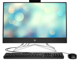 20C1 - HP 24 All-in-One PC (24, Jet Black, T, HD Cam) Freedos, Center Facing with wired KBM