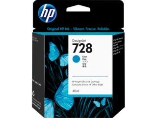 HP 728 40-ml Cyan DesignJet Ink Cartridge, F9J63A HP 728 40-ml Cyan DesignJet Ink Cartridge, F9J63A