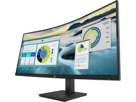 Series 2 of 6 Business Monitors, HP P34hc G4 WQHD USB-C Curved Monitor