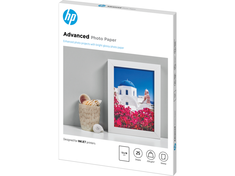 20 Sheets HP Q8697A A3/297 x 420 mm Advanced Glossy Photo Paper 250 gsm White