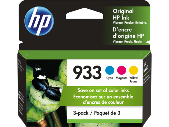Ink Supplies, HP 933 3-pack Cyan/Magenta/Yellow Original Ink Cartridges, N9H56FN#140