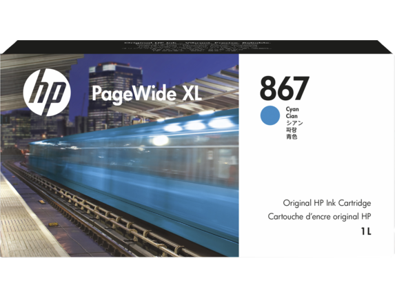 Image for HP 867 1-liter Cyan PageWide XL Ink Cartridge from HP2BFED